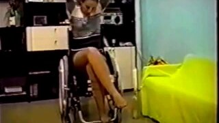 young paraplegic girl fondles and masturbates