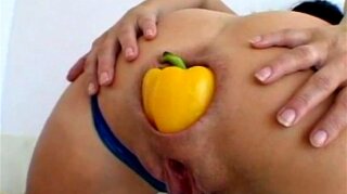 Mature girl anal vegetable insertions