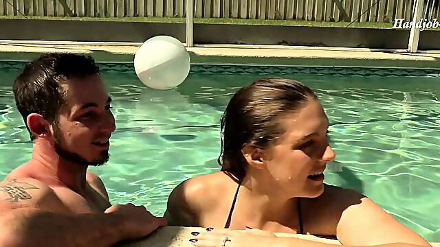 Secretive Underwater Cock Stroking Ass Grabbing With