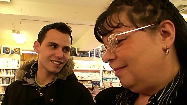 Chubby old granny and fresh dude