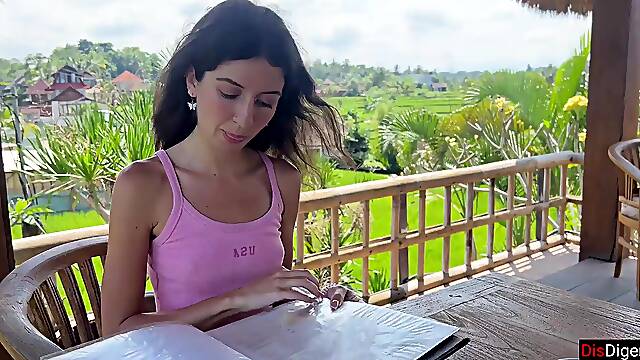 Cute Babe Eating Burger with Cum on Her Face in Public Cafe - Cumwalk