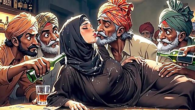 Muslim beauties shake their stuff at beer-soaked bar contest