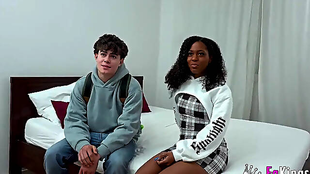 Latina ebony bombshell fakes casting, meets big black cock