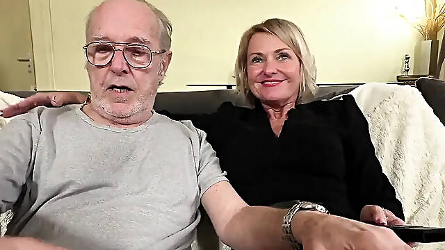 55 Year Old Cougar Plays with three Large Youthful Rods 6688