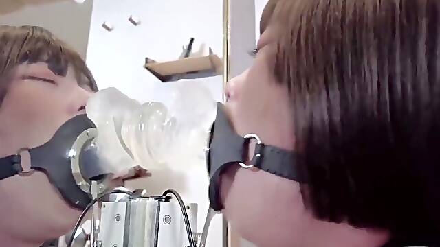 Mz30 - Latex dame, tied by crimson Rope, Admiring Herself in Front of a Mirror