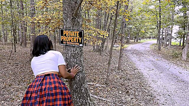 4K- Nina Rivera sucks her teachers dick in his backyard to pass her class