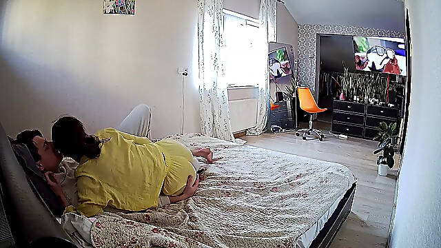 Danildo plays with Kamilas tits while his cock is being pleasured