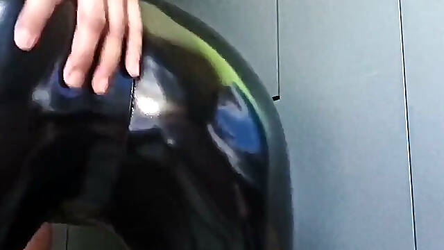 Shiny Pvc Suit Masturbation - Loud Squeaks While I Rub Myself