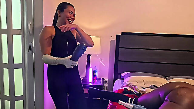 Asian Femdom Anal Fisting and Pegging