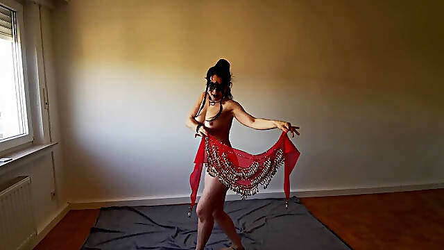 Sexy Arab Slave Performs Hot Dance - Bellydancing Belt Striptease Ends Totally Naked