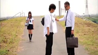 Sugary Japanese coed in a miniskirt gets involved into a nasty bondage action by fellows from her college. She gives them masterful deepthroating and gets nailed really roughly