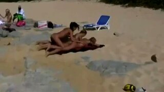 Amia and tanner naked on public beach