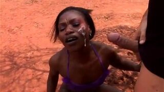 African girl gets banged by white guys