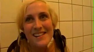 Young blonde fucked in the toilet room