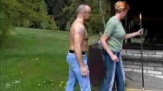 Granny Sucks And Rides Cock On Grass In A Park