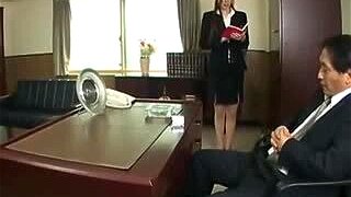 Smart Dressed Japanese Woman Sucks Cock In The Office