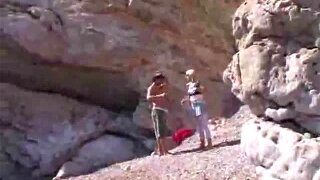 Horny Chik With White Hair Pounded In Mountains