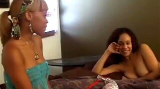 Blonde Fuck Black Lesbian With Strap-on Cock