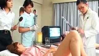 Japanese patient gets hairy snatch checked at the doctors