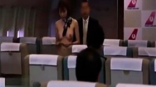 Naked Japanese flight attendant