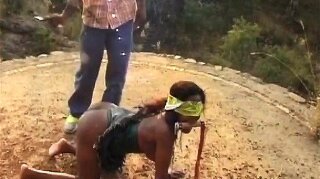 African Slave Enjoys Getting Tortured Outdoors