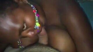 Black Slut from Kenya with huge Saggy Boobs sucks