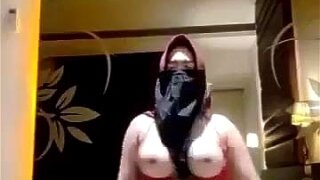 hijab tudung slut toying herself