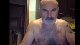 Moustached Hairy Arab Daddy Jerking Off