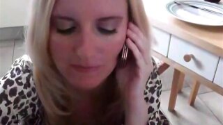 Hot Wife Pleasing Her Boss While Talking on Phone To Husband