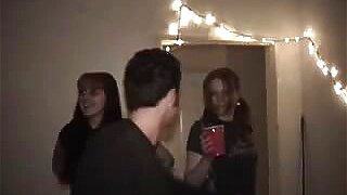 Dame eats cum at party