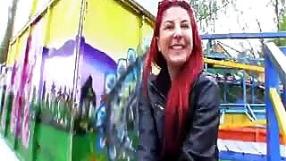 Hot carnival babe gets screwed in public in exchange of cash