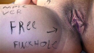 Wife gets covered in dirty body writings before messy cheating sex!