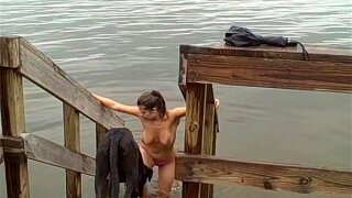 Hot college babe with big tits goes wild in public and gets pounded doggy-style by her horny man. Watch now for some outdoor hardcore action!