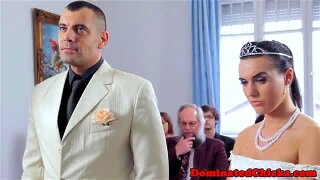 Submissive bride humiliated and disciplined by angry groom