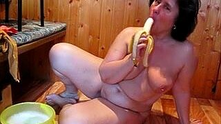 Mature German seductress gets naughty with a juicy surprise. Watch as she indulges in playful banana fun that will make your mouth water. Join the fun now!
