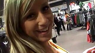 Experience the ultimate pleasure as she seduces you in public, giving a mind-blowing POV blowjob at the mall. Prepare for a sensation that will leave you begging for more.