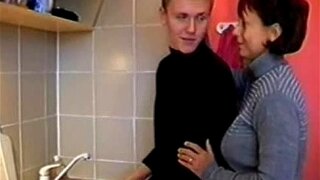 Horny Mature Fucking a Young Cock In The Kitchen